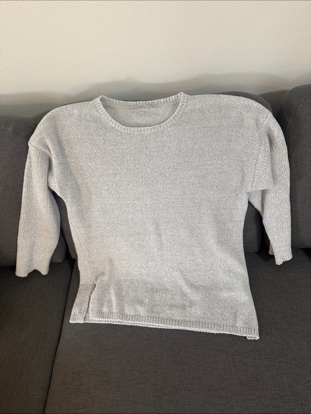 Natori Light Gray Knit Crewneck Top and pants